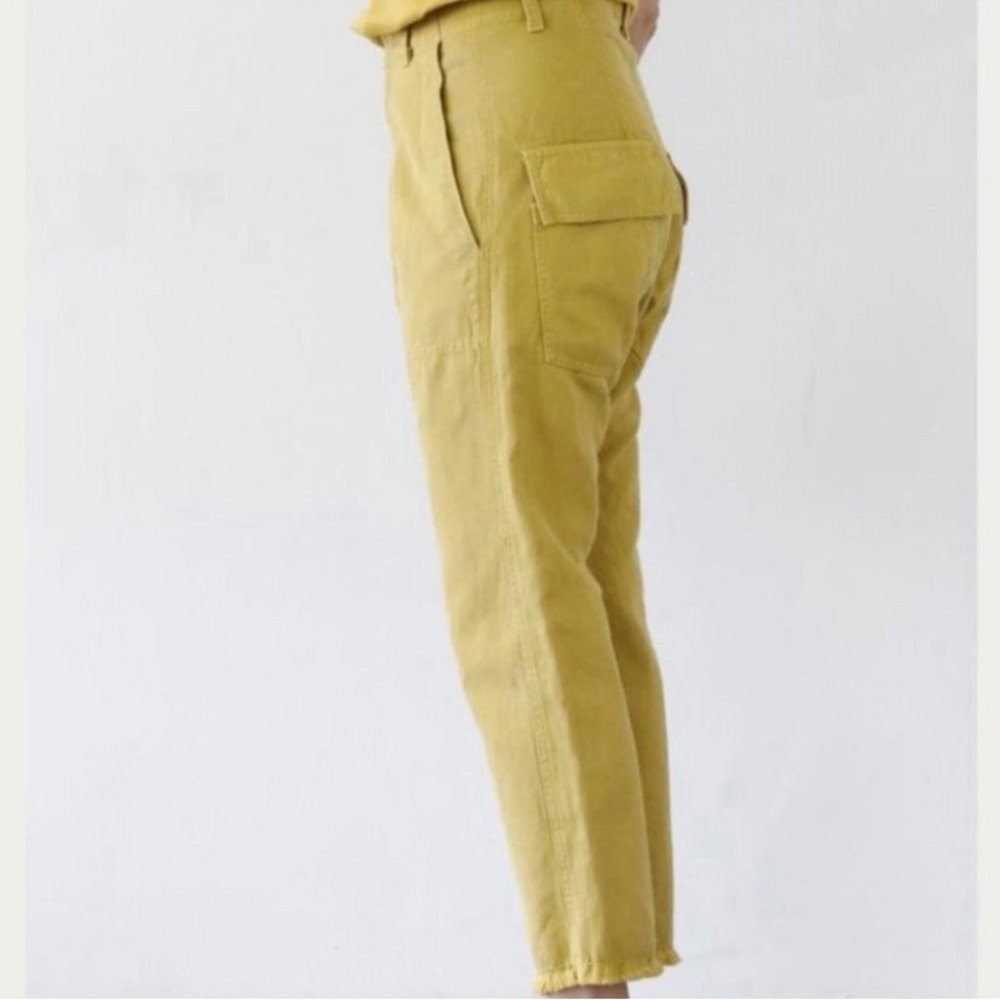 Nili Lotan Luna Pants Mustard linen blend Size 2 - Picture 12 of 15